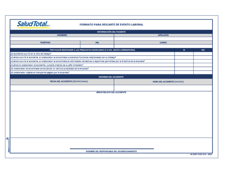 Formato M-GINT-F103 para Descarte Laboral | PDF
