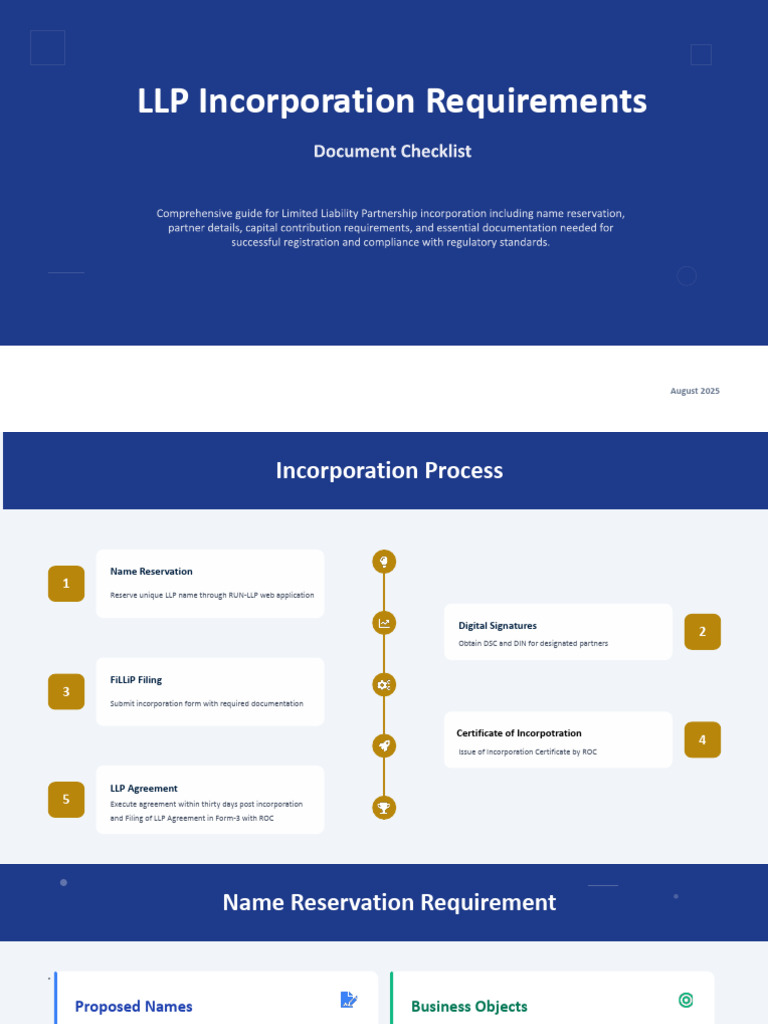 LLP Incorporation Guide Checklist | PDF | Identity Document