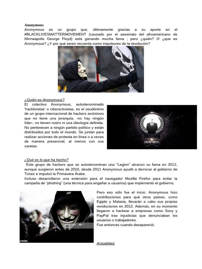 ANONYMOUS | PDF | Policía | Hacker de seguridad