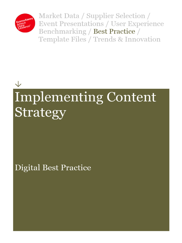 Content Strategy Implementation Guide | PDF | Performance Indicator ...