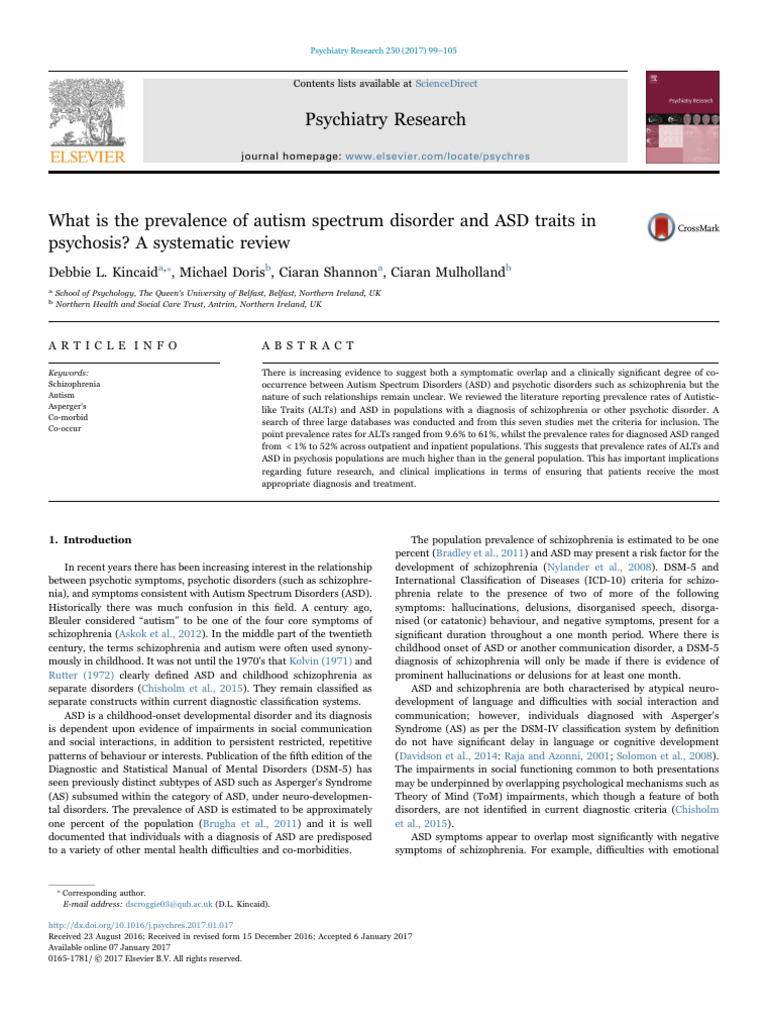 What Is The Prevalence of Autism Spectrum Disorder and ASD Traits in ...