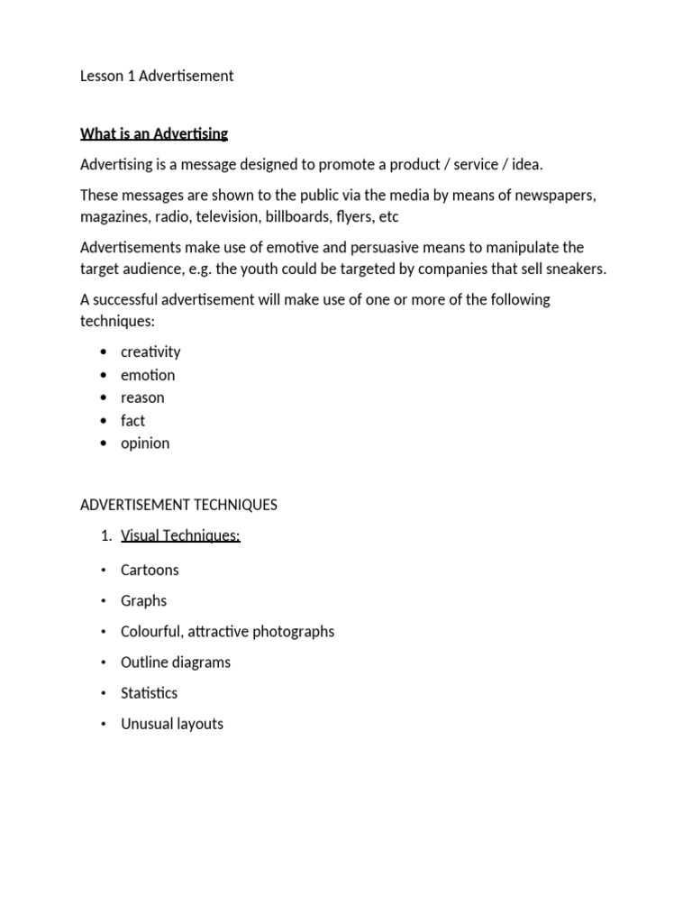 Grade 12 Advertisement Analysis Guide | PDF | Advertising | Communication