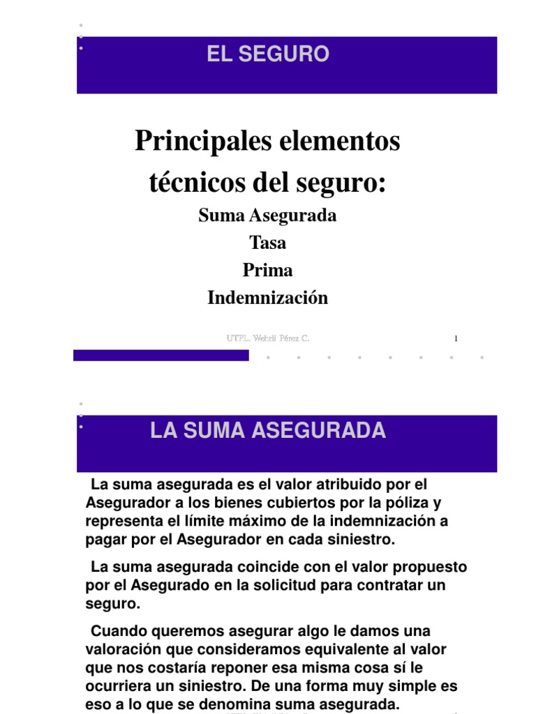 Elementos Clave del Seguro | PDF | Póliza de seguros | Seguro