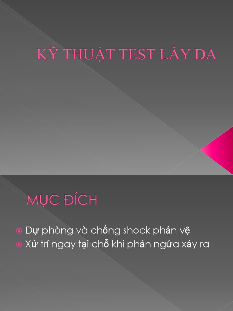 KỸ THUẬT TEST LẨY DA | PDF