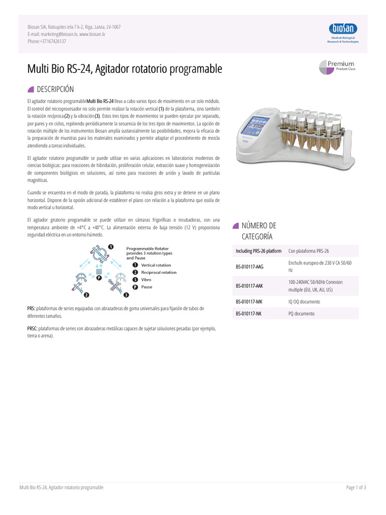 Multi Bio Rs 24 Programmable Rotator | PDF