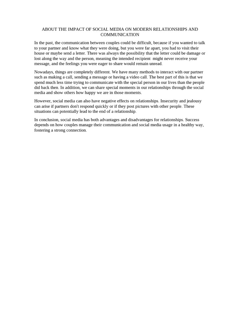 About The Impact of Social Media On Modern Relationships and ...