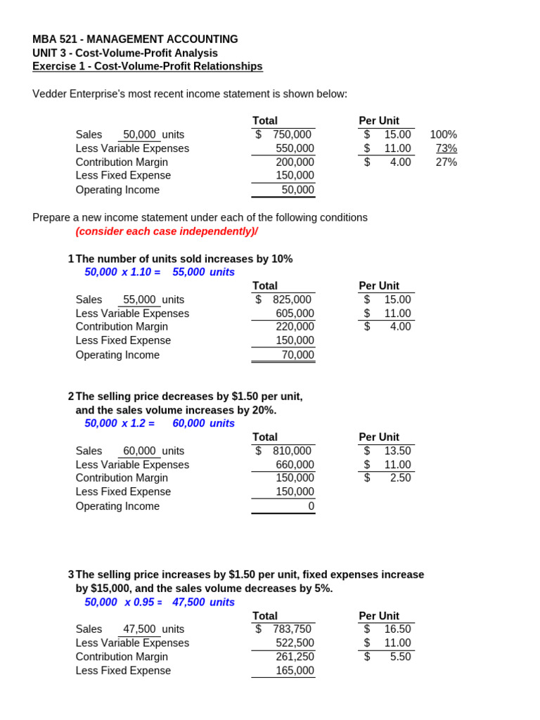 Unit 3 Exercises - Solutions | PDF | Economics | Financial Accounting