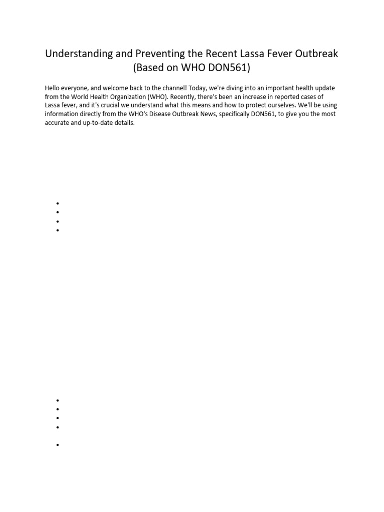 Visual Reference: Lassa Fever Outbreak Prevention Tips Pdf Medicine