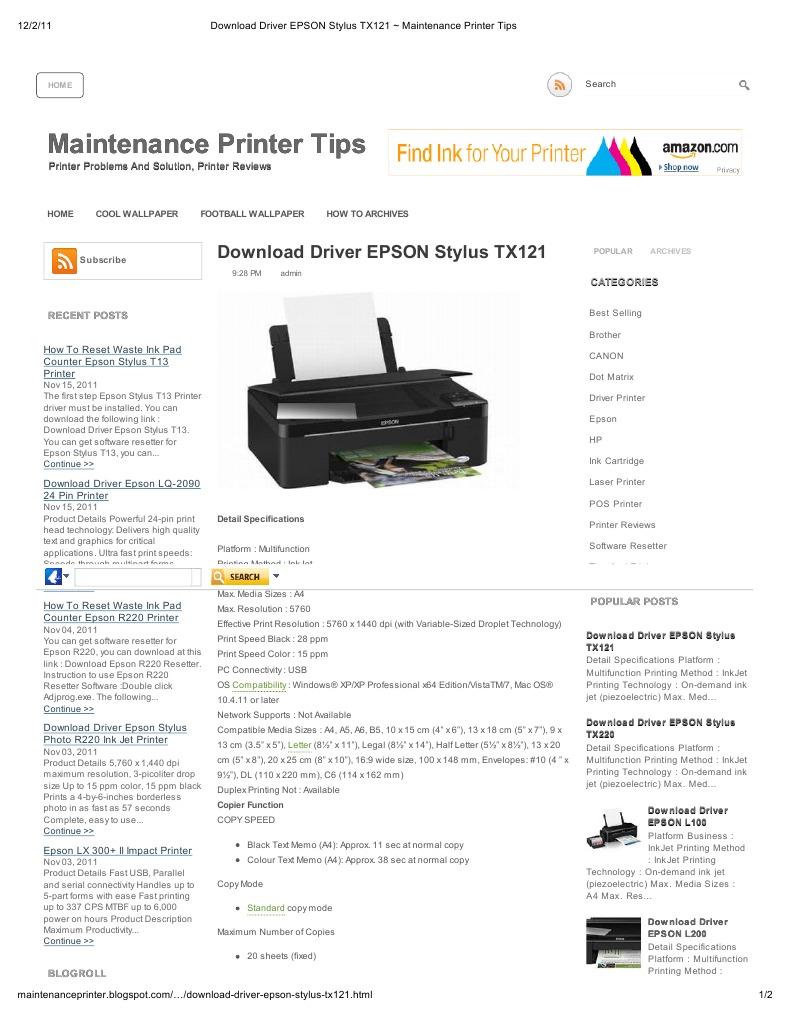 Download resetter epson t13x for windows 7