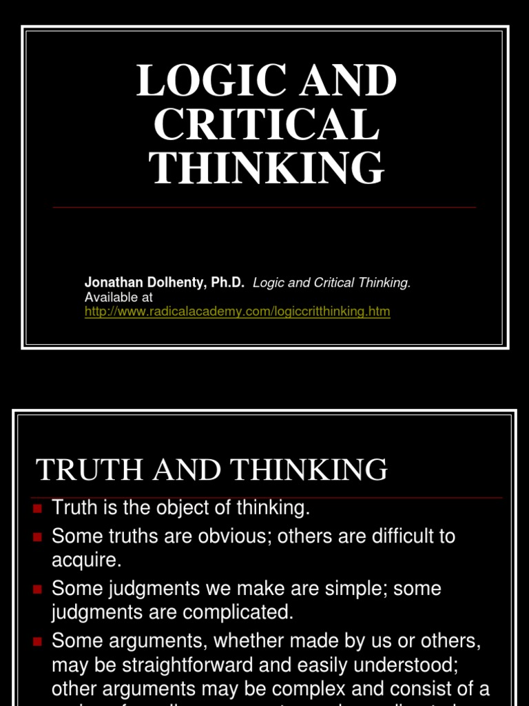 logic and critical thinking question and answer