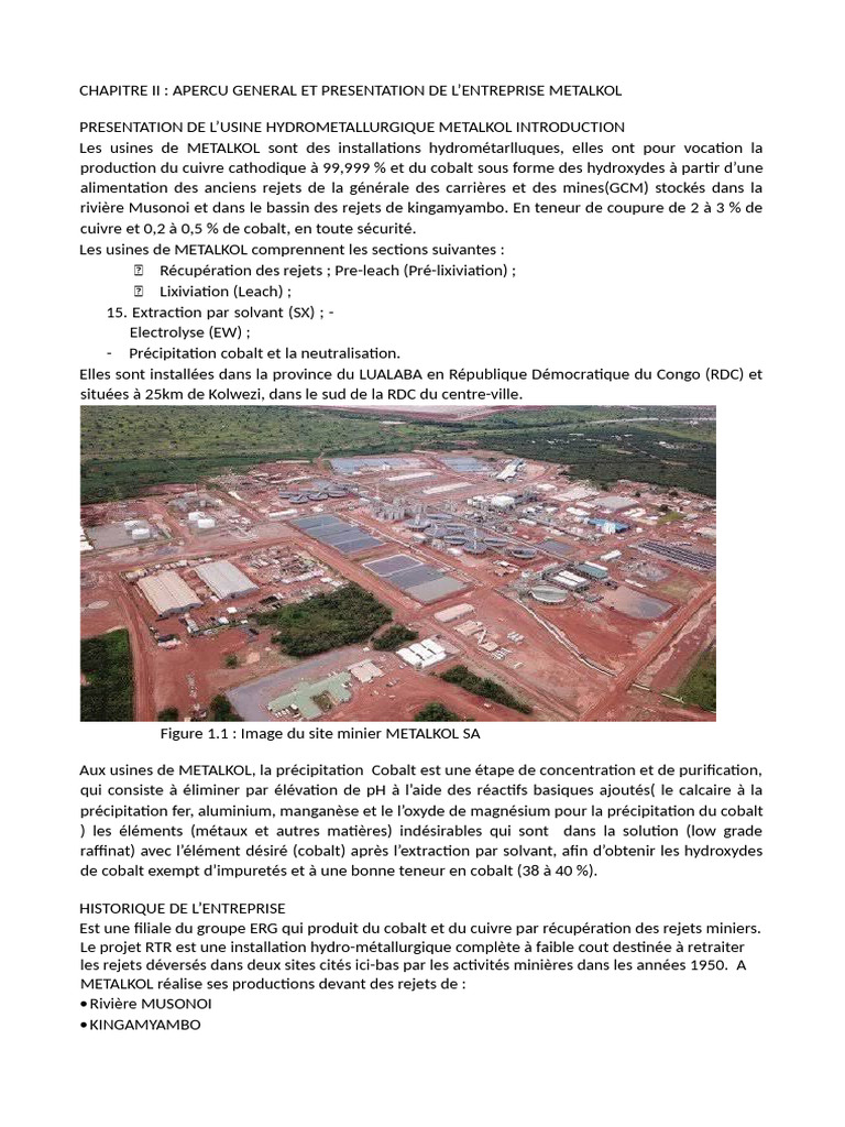 Présentation de l'usine METALKOL en RDC | PDF | Cobalt | Manganèse