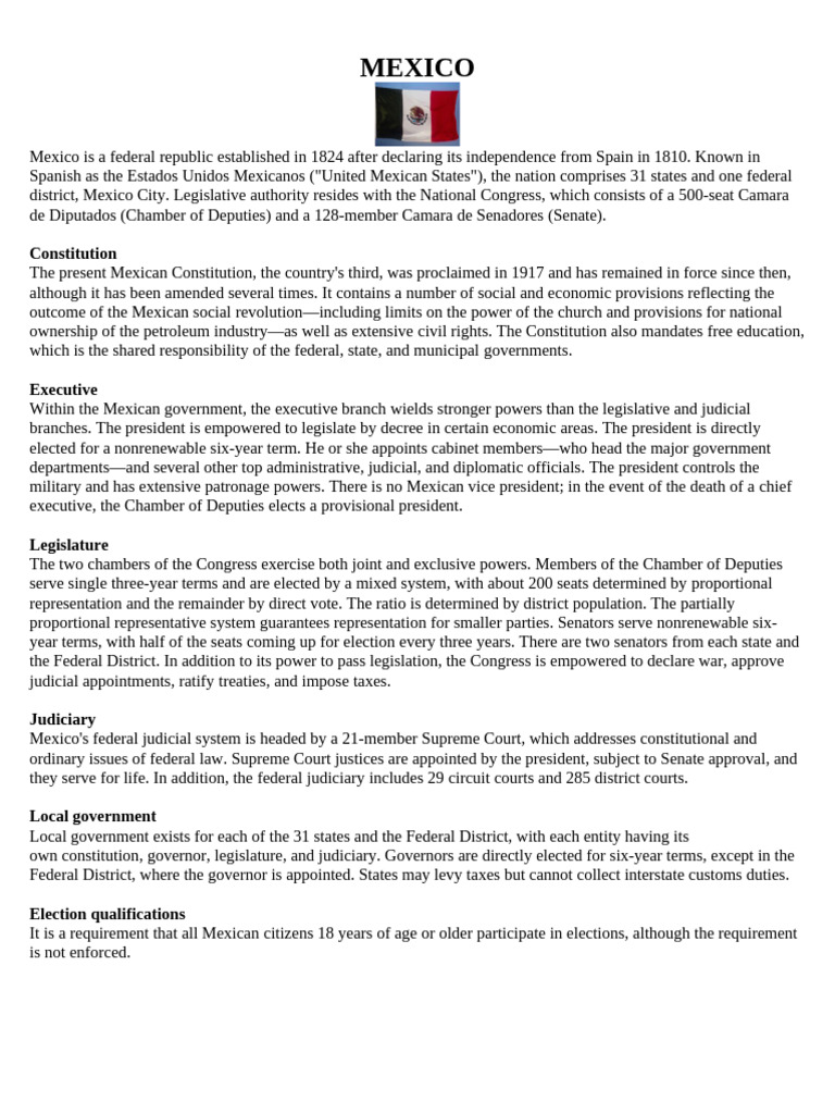 Overview of Mexico's Government Structure | PDF | Judiciaries | Government