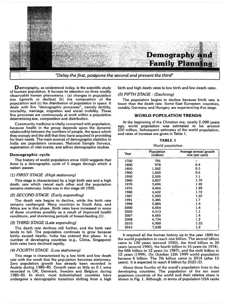 Demography | PDF