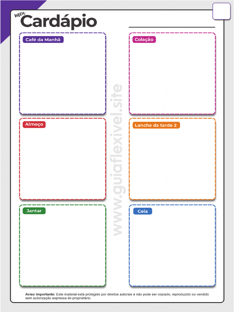 Template+ +Meu+Cardápio | PDF