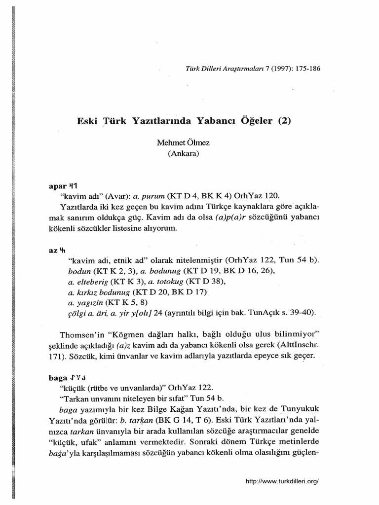 Foreign Elements in Old Turkic Inscripti | PDF