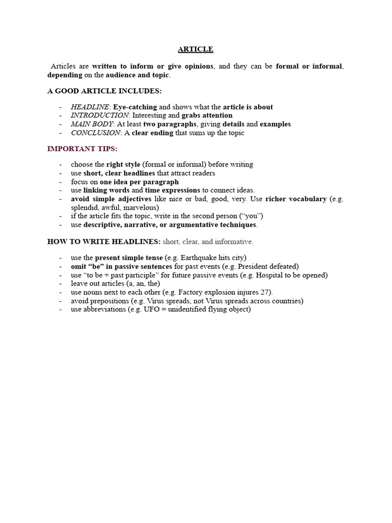 How to Write Effective Articles | PDF