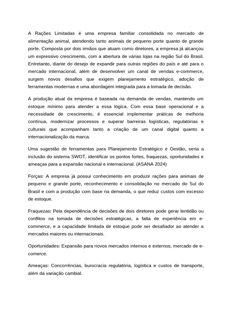 Estratégias de Expansão da Rações Limitadas | PDF | Análise SWOT ...