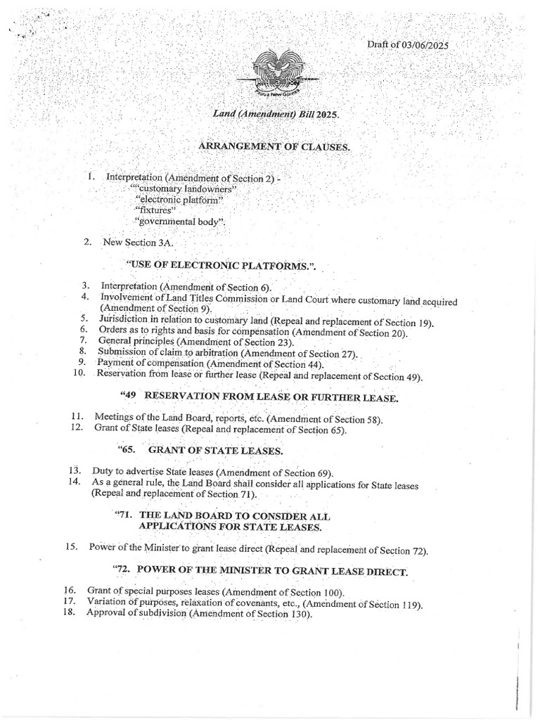 Land (Amendment) Bill 2025 | PDF