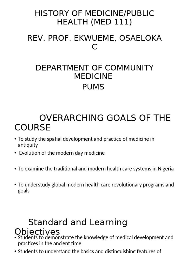 History of Medicine and Public Health | PDF | Public Health | Medicine