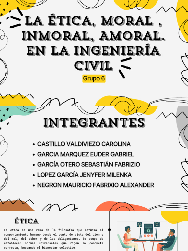 La Ética, Moral, Inmoral, Amoral. en La Ingeniería civil-GRUPO 6 | PDF ...