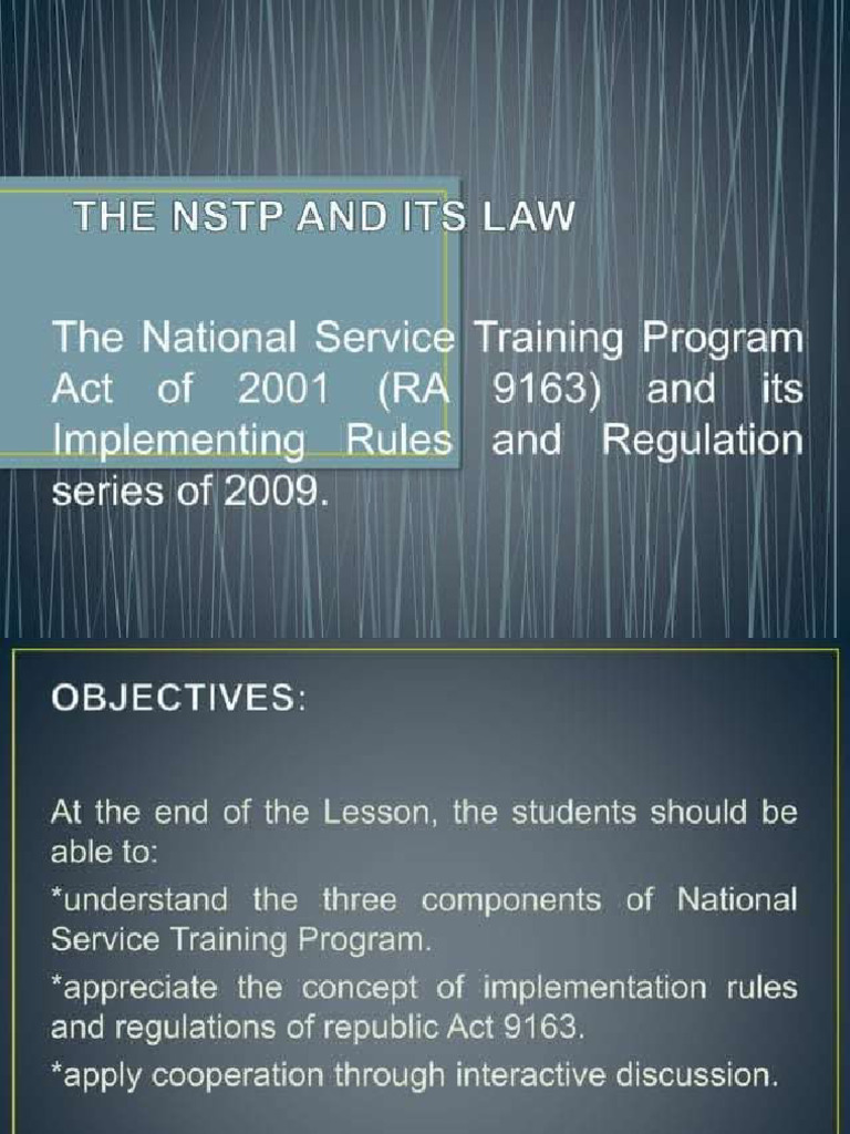NSTP and Its Law | PDF