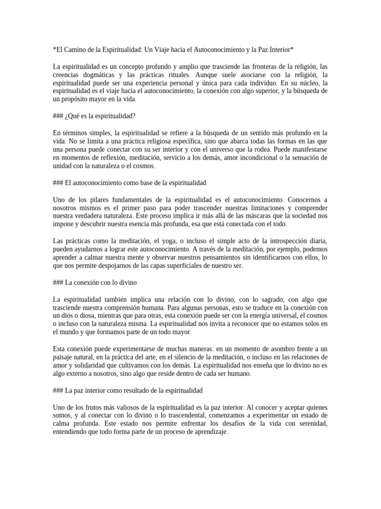 El Camino de La Espiritualidad | PDF | Meditación | Creatividad