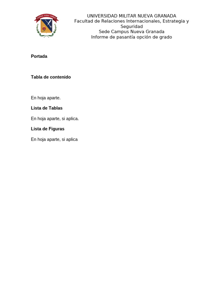 Informe de Pasantía en Relaciones Internacionales | PDF | Granada