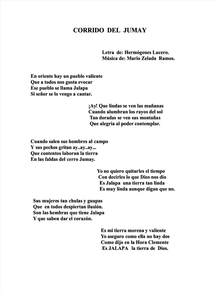 Letra del Corrido del Jumay | PDF
