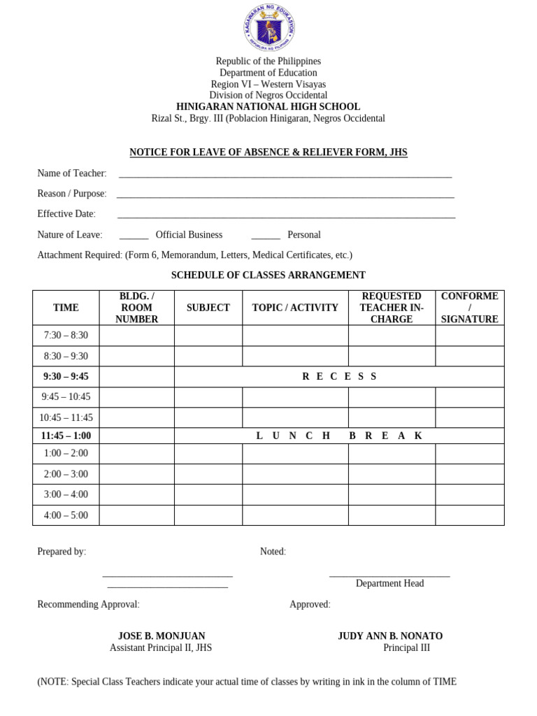 Reliver Form | PDF