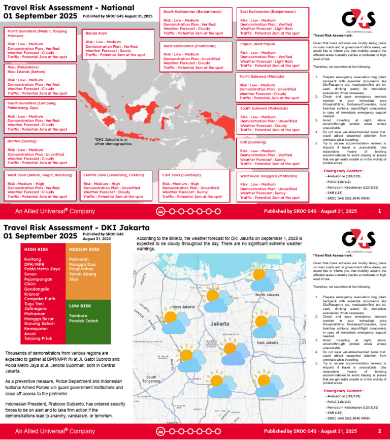 Travel Risk Assessment: DKI Jakarta | PDF | Java | Jakarta
