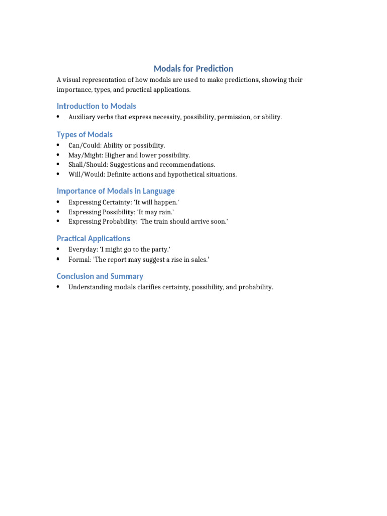 Modals For Prediction Map | PDF