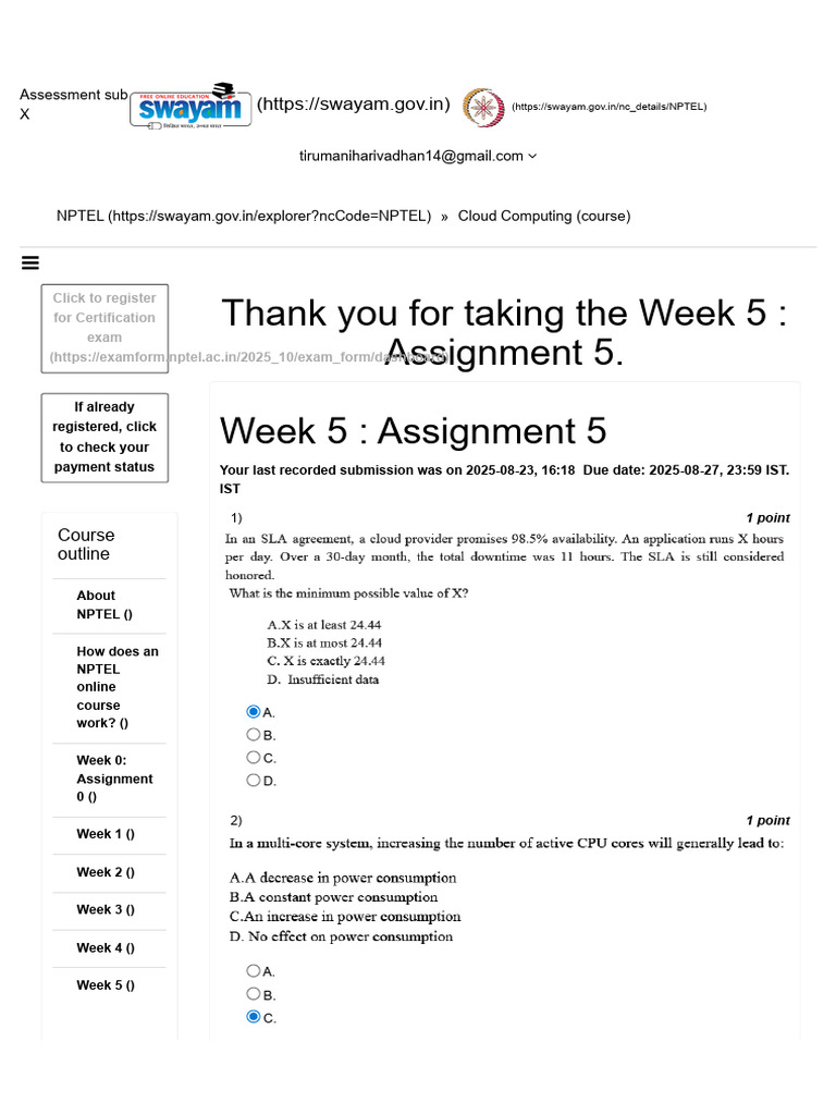 Cloud Computing - Unit 8 - Week 5 | PDF | Vocational Education ...