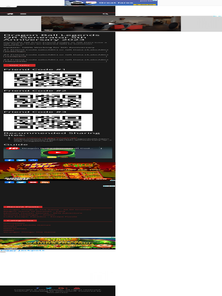 Dragon Ball Legends QR Generator 5th Anniversary 2023 - JGamer | PDF