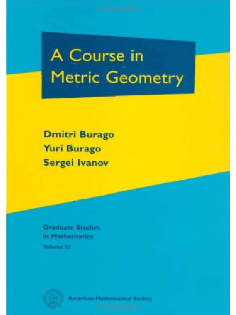 A Course in Metric Geometry (Dmitr | PDF