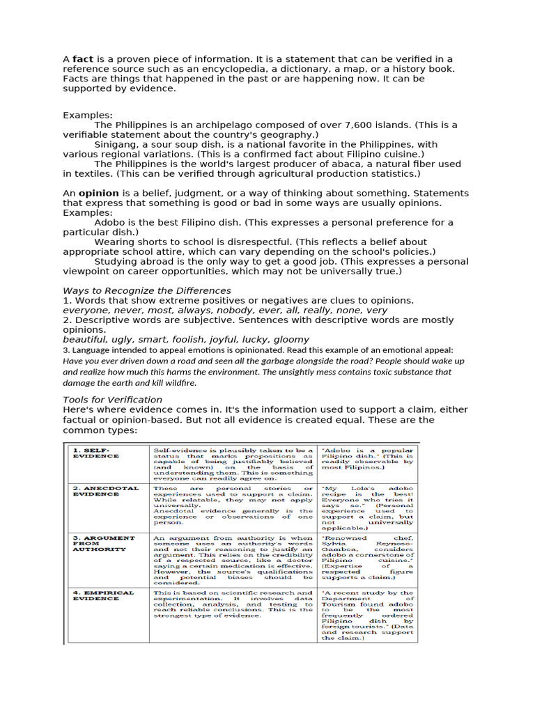 Understanding Facts and Opinions | PDF