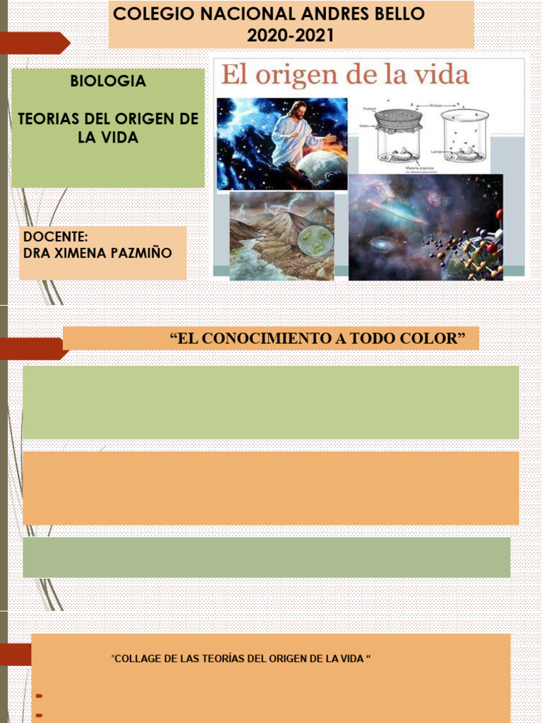 Teorías del Origen de la Vida en Biología | PDF | Naturaleza | Química