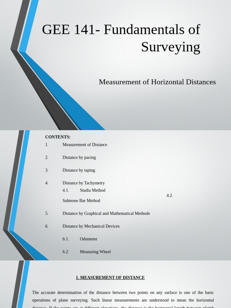Surveying Distance Measurement Techniques | PDF | Surveying