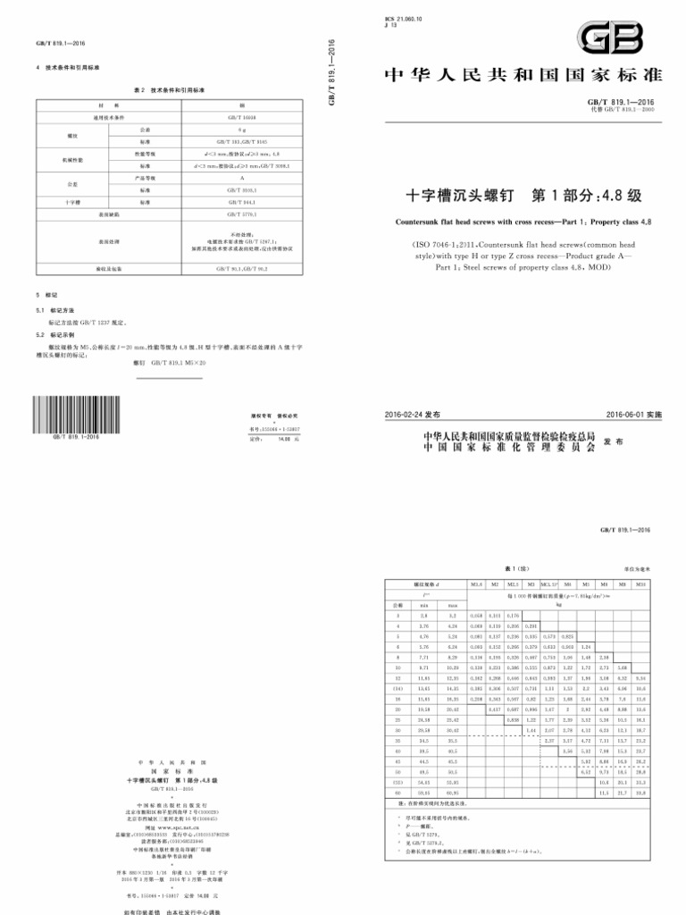 GB - T 819.1-2016 - 8177 | PDF