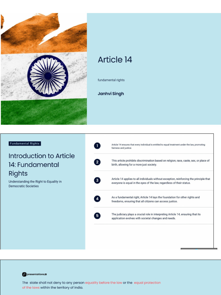 Comprehensive Analysis of Article 14 Fundamental Rights | PDF