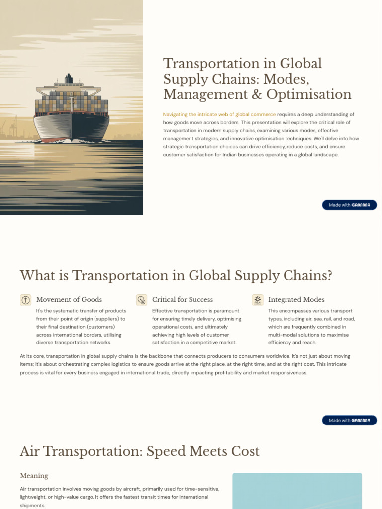 Transportation in Global Supply Chains | PDF | Transport | Cargo