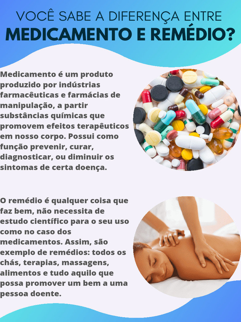 Diferença entre Medicamento e Remédio | PDF