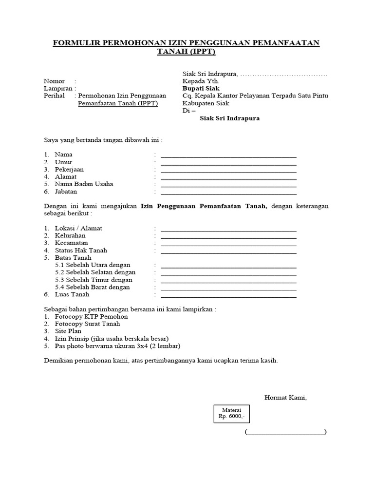 Format Permohonan IZIN IPPT | PDF