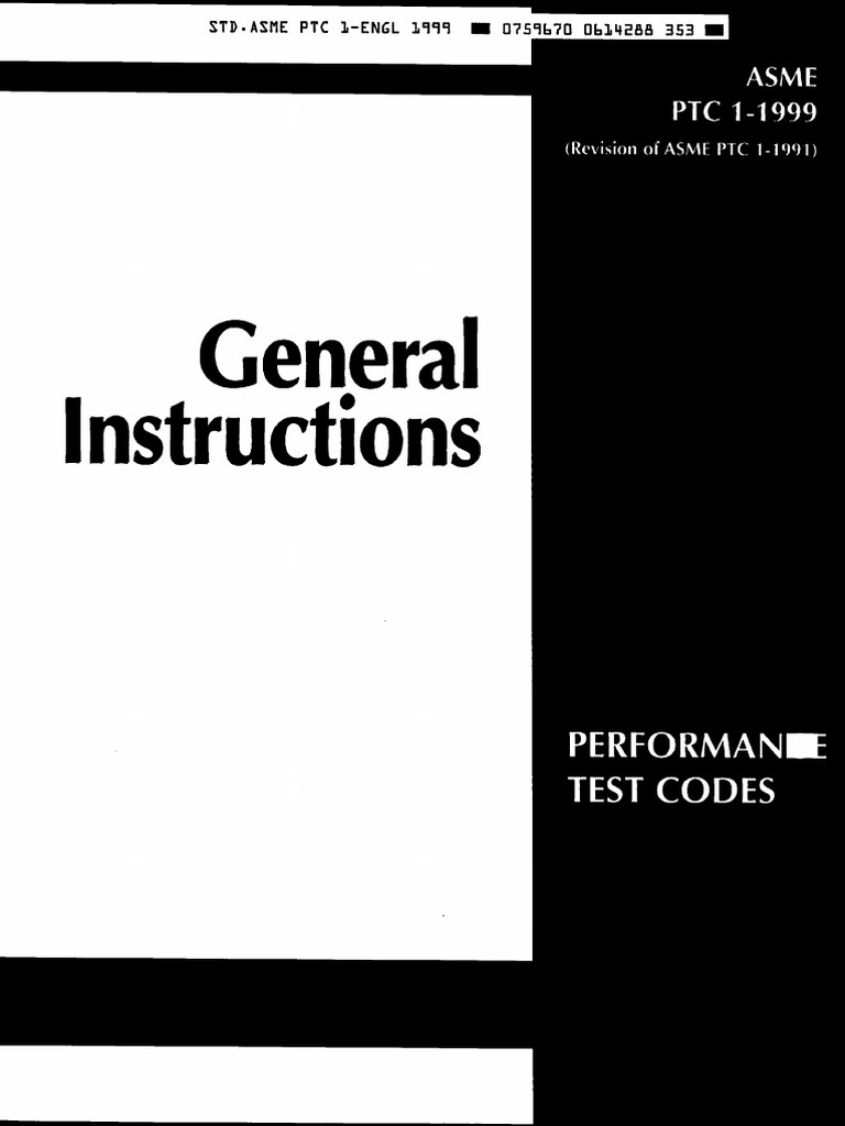 ASME PTC 1-1999 General Instructions | PDF