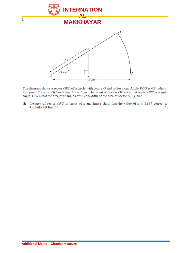 Circular Measure Topic Questions | PDF