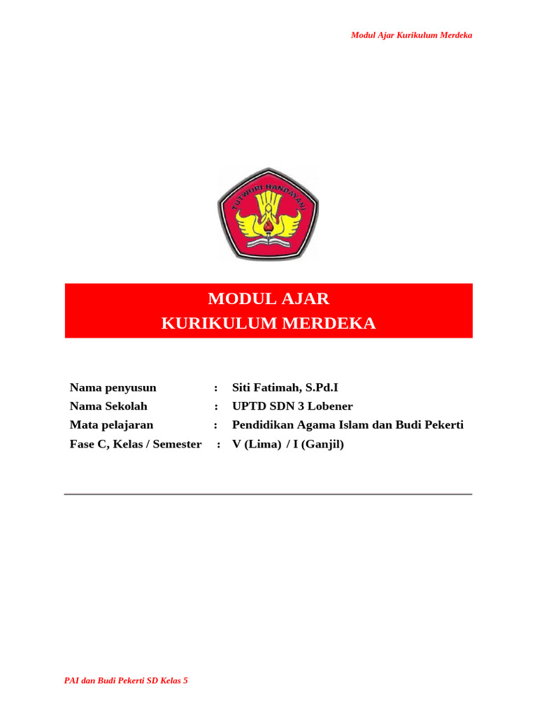 Modul Ajar PAI Kelas 5 Kurikulum Merdeka | PDF
