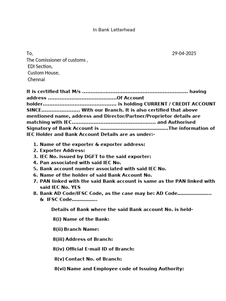 Bank Certification for Ad Code Registration | PDF