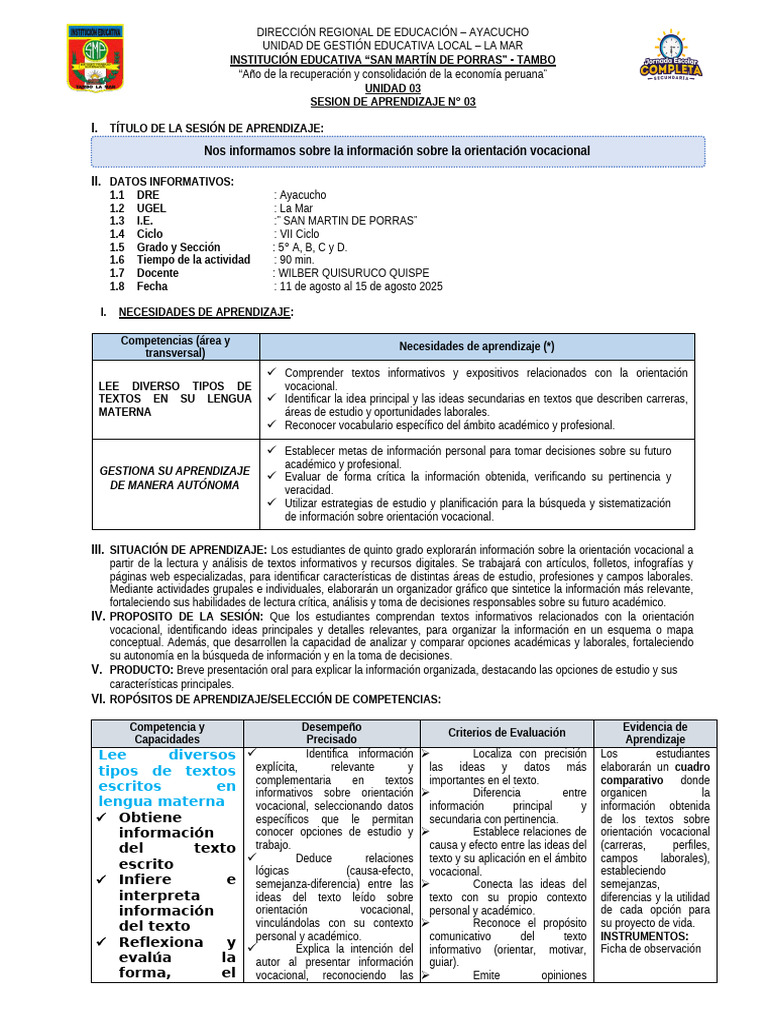 Sesion #3 Unidad 3 | PDF | Aprendizaje | Toma de decisiones