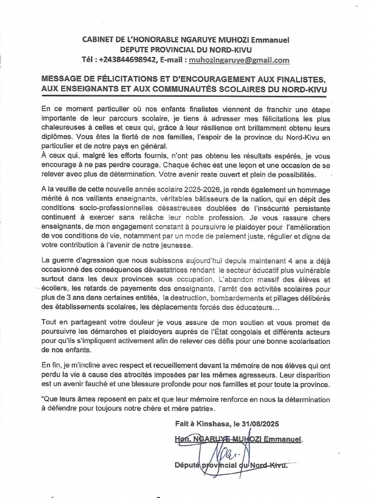 Felicitation Et Encouragement | PDF