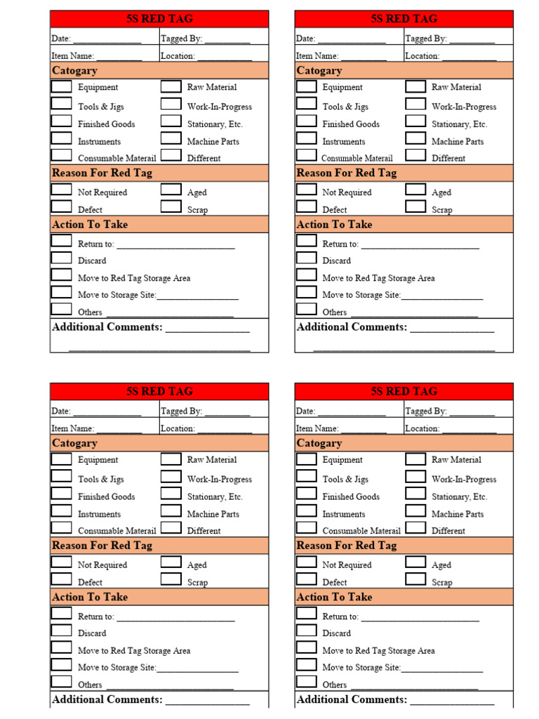 5S Red Tag Inventory Management Guide | PDF