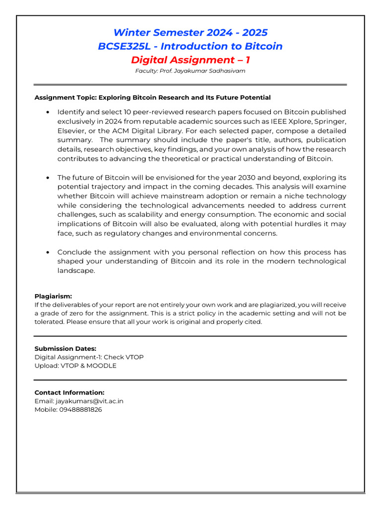Bitcoin Research and Future Analysis 2024 | PDF
